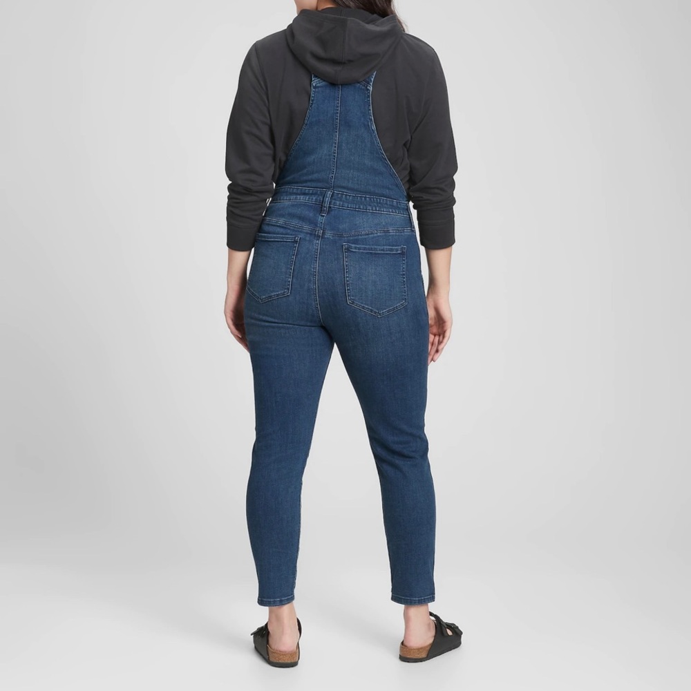 Skinny denim overalls